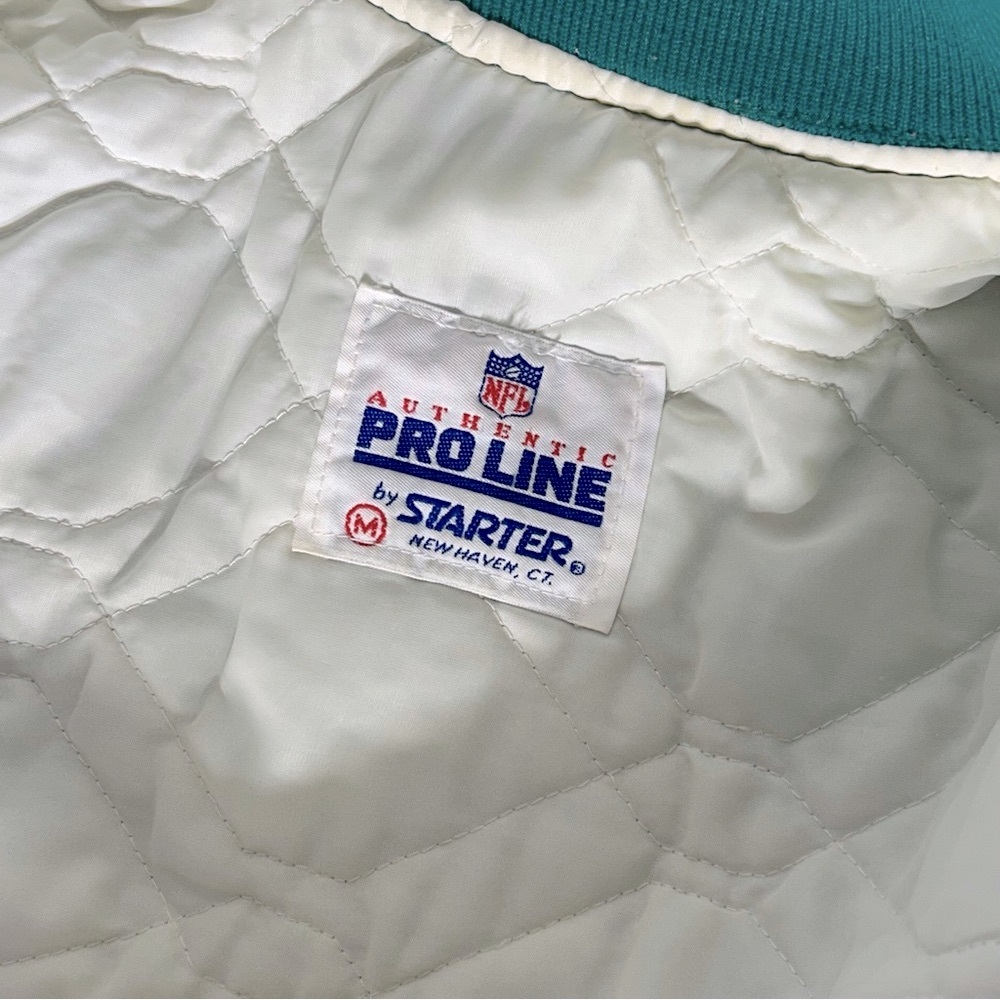 Vintage Starter Miami Dolphins Satin Bomber Jacket - Medium - Picture 9 of 15